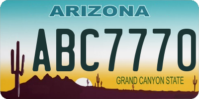 AZ license plate ABC7770