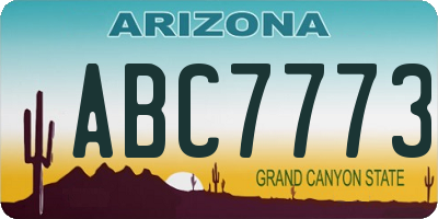 AZ license plate ABC7773