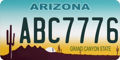 AZ license plate ABC7776