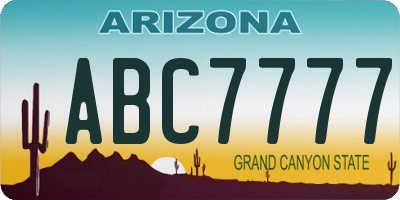 AZ license plate ABC7777