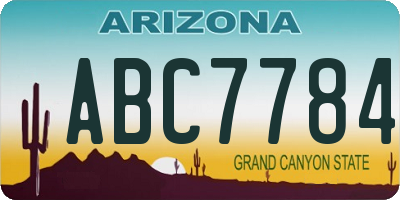 AZ license plate ABC7784