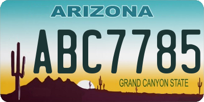 AZ license plate ABC7785