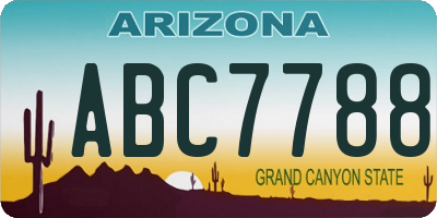 AZ license plate ABC7788