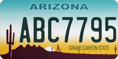 AZ license plate ABC7795