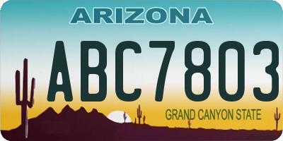 AZ license plate ABC7803