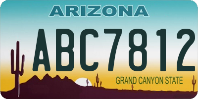 AZ license plate ABC7812