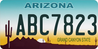 AZ license plate ABC7823