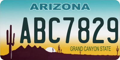 AZ license plate ABC7829
