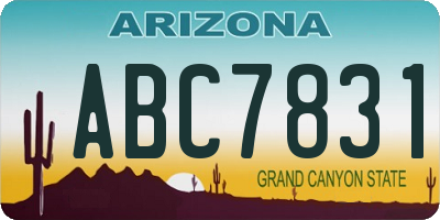 AZ license plate ABC7831