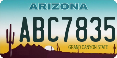 AZ license plate ABC7835