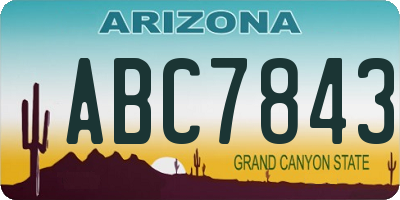 AZ license plate ABC7843