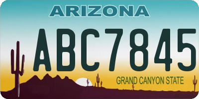 AZ license plate ABC7845