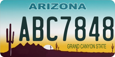 AZ license plate ABC7848