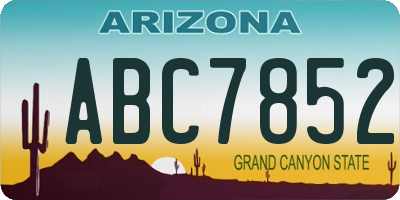 AZ license plate ABC7852