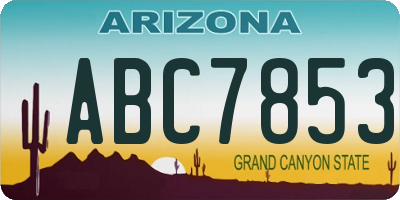 AZ license plate ABC7853