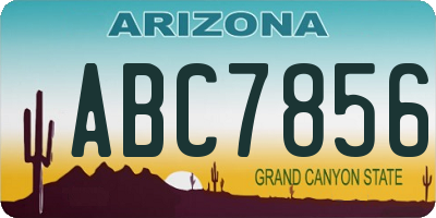 AZ license plate ABC7856