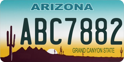 AZ license plate ABC7882