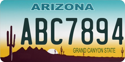 AZ license plate ABC7894