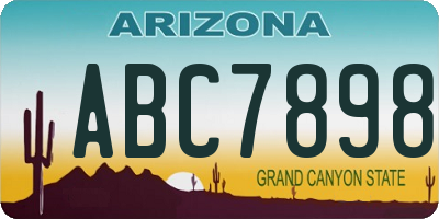 AZ license plate ABC7898