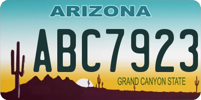 AZ license plate ABC7923