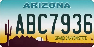 AZ license plate ABC7936