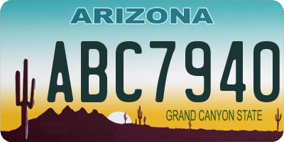 AZ license plate ABC7940