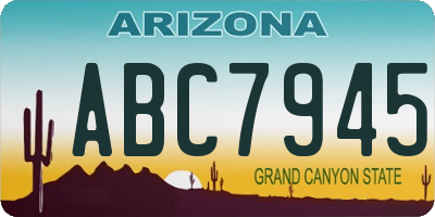 AZ license plate ABC7945