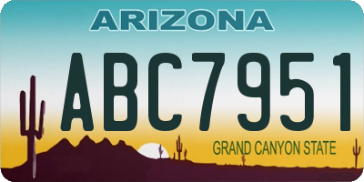 AZ license plate ABC7951