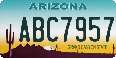 AZ license plate ABC7957