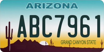 AZ license plate ABC7961