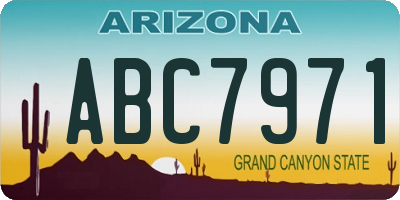 AZ license plate ABC7971