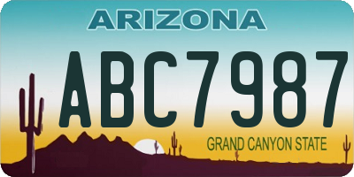 AZ license plate ABC7987