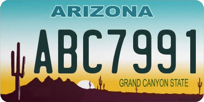 AZ license plate ABC7991