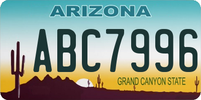 AZ license plate ABC7996