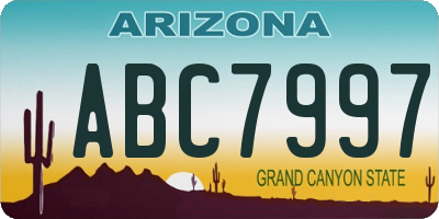 AZ license plate ABC7997