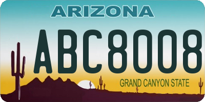 AZ license plate ABC8008