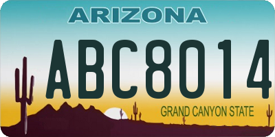 AZ license plate ABC8014
