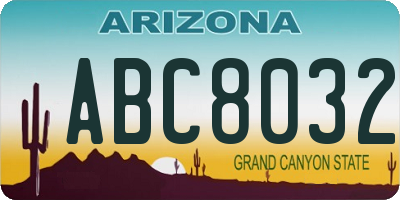 AZ license plate ABC8032
