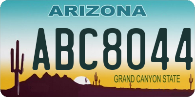 AZ license plate ABC8044