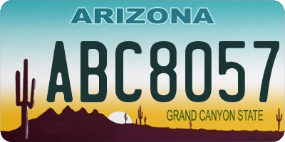 AZ license plate ABC8057
