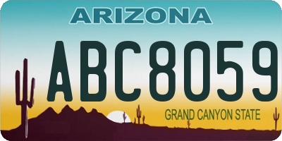 AZ license plate ABC8059