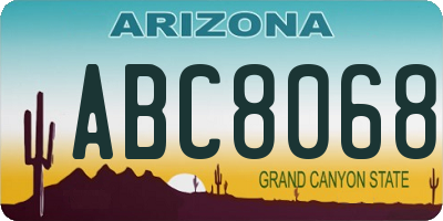 AZ license plate ABC8068