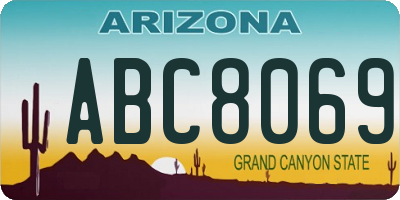 AZ license plate ABC8069