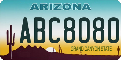 AZ license plate ABC8080
