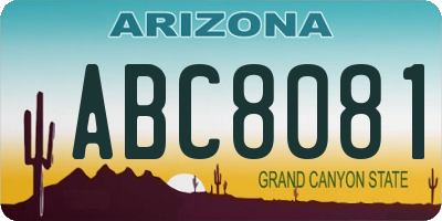 AZ license plate ABC8081