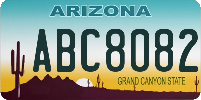 AZ license plate ABC8082