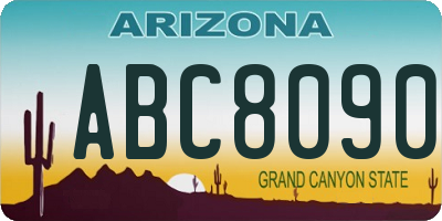 AZ license plate ABC8090