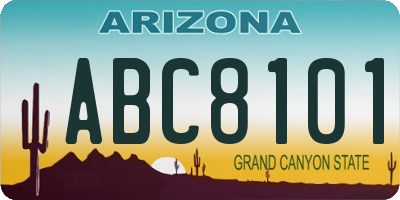 AZ license plate ABC8101
