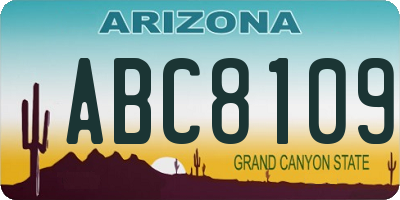 AZ license plate ABC8109