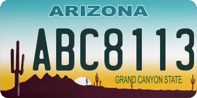 AZ license plate ABC8113